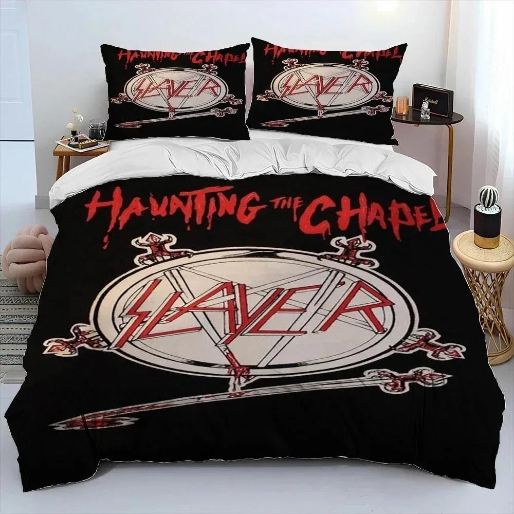 Slayer Heavy Metal Band Music Comforter Bedding CollectionDuvet Cover Bed Collection Quilt Cover PillowcaseKing Queen Size Bedding Collection Kids