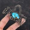 Tibetan Turquoise Pendant Gemstone Pendant Copper Wire Wrapped Jewelry Handmade Rabbit Pendant Wire Wrap Pendant Copper Pendant Gift For Mom