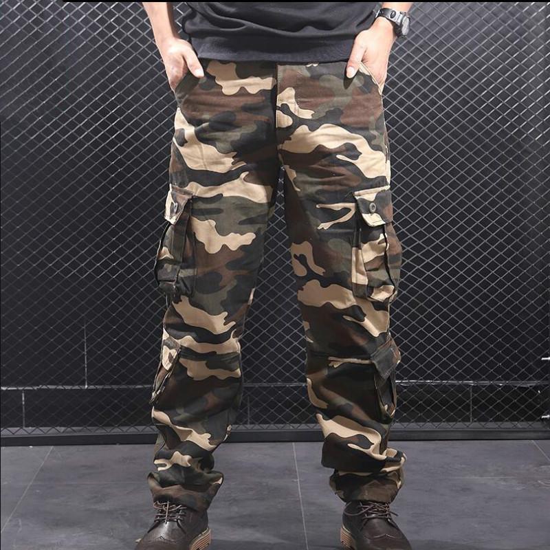 Тактические брюки для мужчин, хлопок, классические, с несколькими карманами, повседневные рабочие брюки, мужские, камуфляжные, дышащие брюки