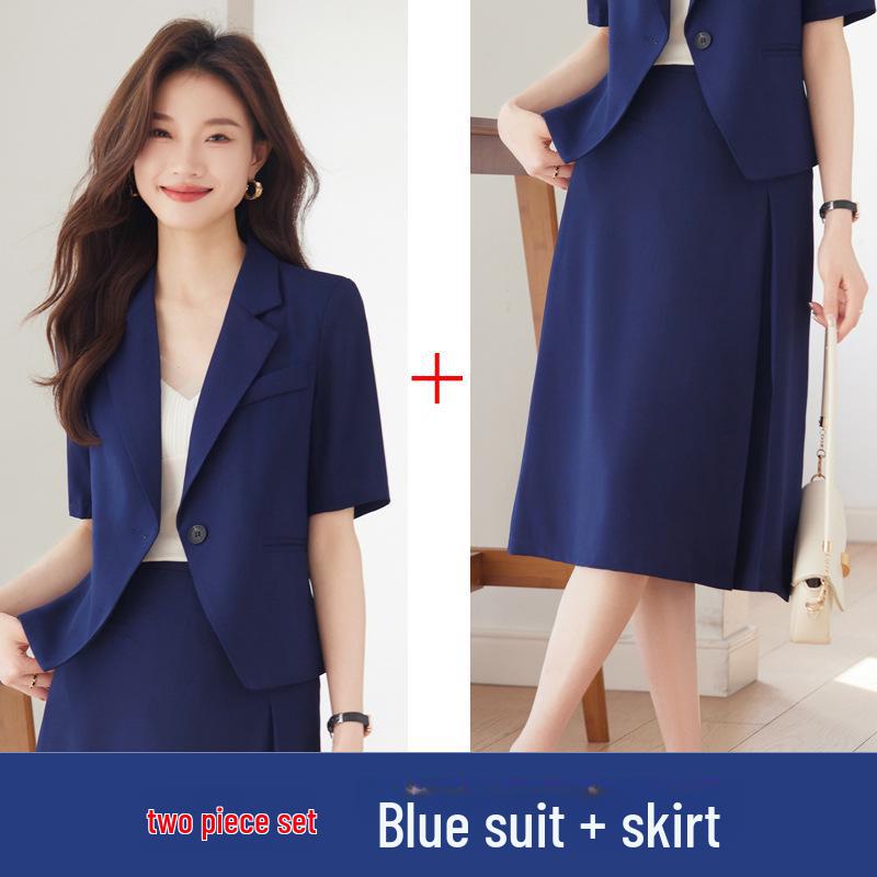 Женский черный приталенный летний блейзер с короткими рукавами