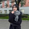 Korean Style Y2K Checkered Scarf Plaid Winter Cashmere Shawl Knitted Houndstooth Scarf  Unisex