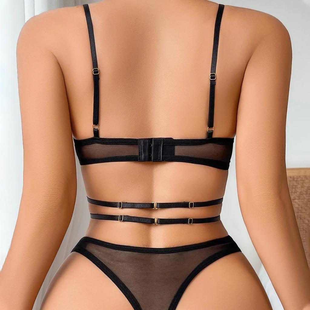 Sexy Lace Teddy Bear Lingerie Hollow Out Backless Mesh See Through Erotic Bodysuit for Women