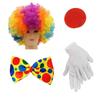 Костюм клоуна на Хэллоуин для взрослых, 5 шт./компл., тканевый костюм с париком, косплей, вечеринка, карнавал, сценическое выступление, наряд для ролевых игр