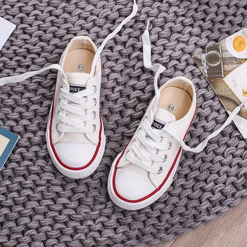 Детские холщовые кеды для девочек и мальчиков, конфетных цветов, повседневная обувь, детские кроссовки, низкие ботинки для студентов, удобные
