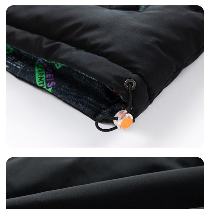 Двусторонняя одежда, мужская зимняя теплая стеганая куртка, свободная модная брендовая студенческая пара с стеганой курткой