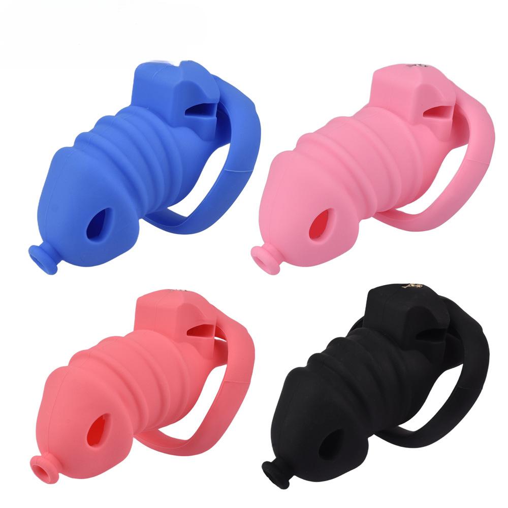 Soft Silicone Chastity Lock Male Penis CB Lock Gay Cuckold Adult Sex Toys BDSM Cock Ring 18+