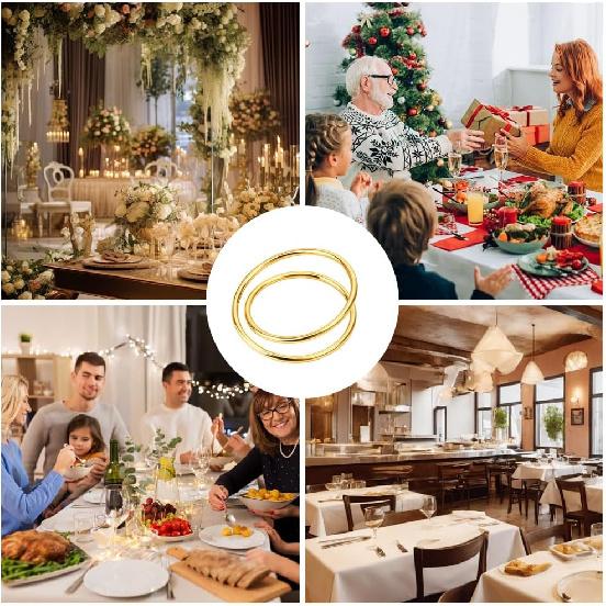 Napkin Rings Gold Napkin Rings Set of 12 Pcs Napkins Holder Buckles Metal Spiral Napkins Rings Stainless Steel Napkins Ring for Kitchen Family Dinner