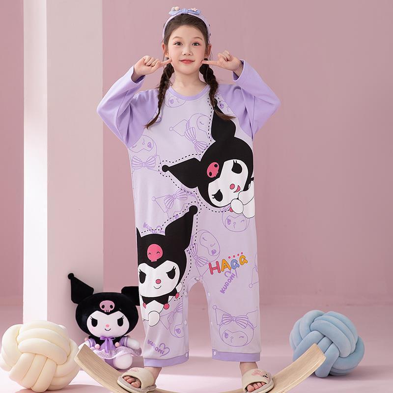 Cotton Girls Pajama Set Long Sleeve Sleepwear Kids Teens Fall Lightweight Comfortable Nightdress