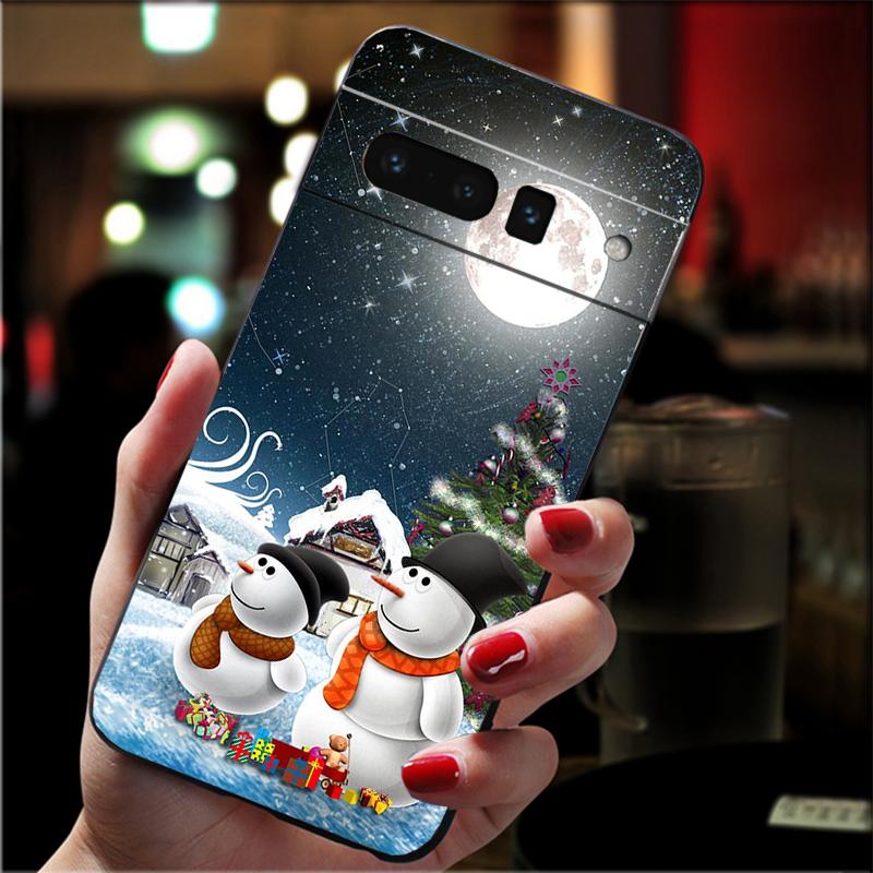 Чехол для телефона Google Pixel 10 Pro XL 9 Pro XL 9A 8 7 6 Pro Pixel 8A 7A 6A Pixel 8 7 6 5 Мультяшный Рождественский олень Снеговик