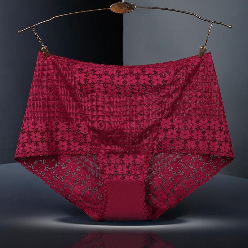 Сексуальные кружевные трусики с цветочным принтом, трусы с высокой талией, ажурные трусы, шорты для мальчиков большого размера, максимум 150 кг