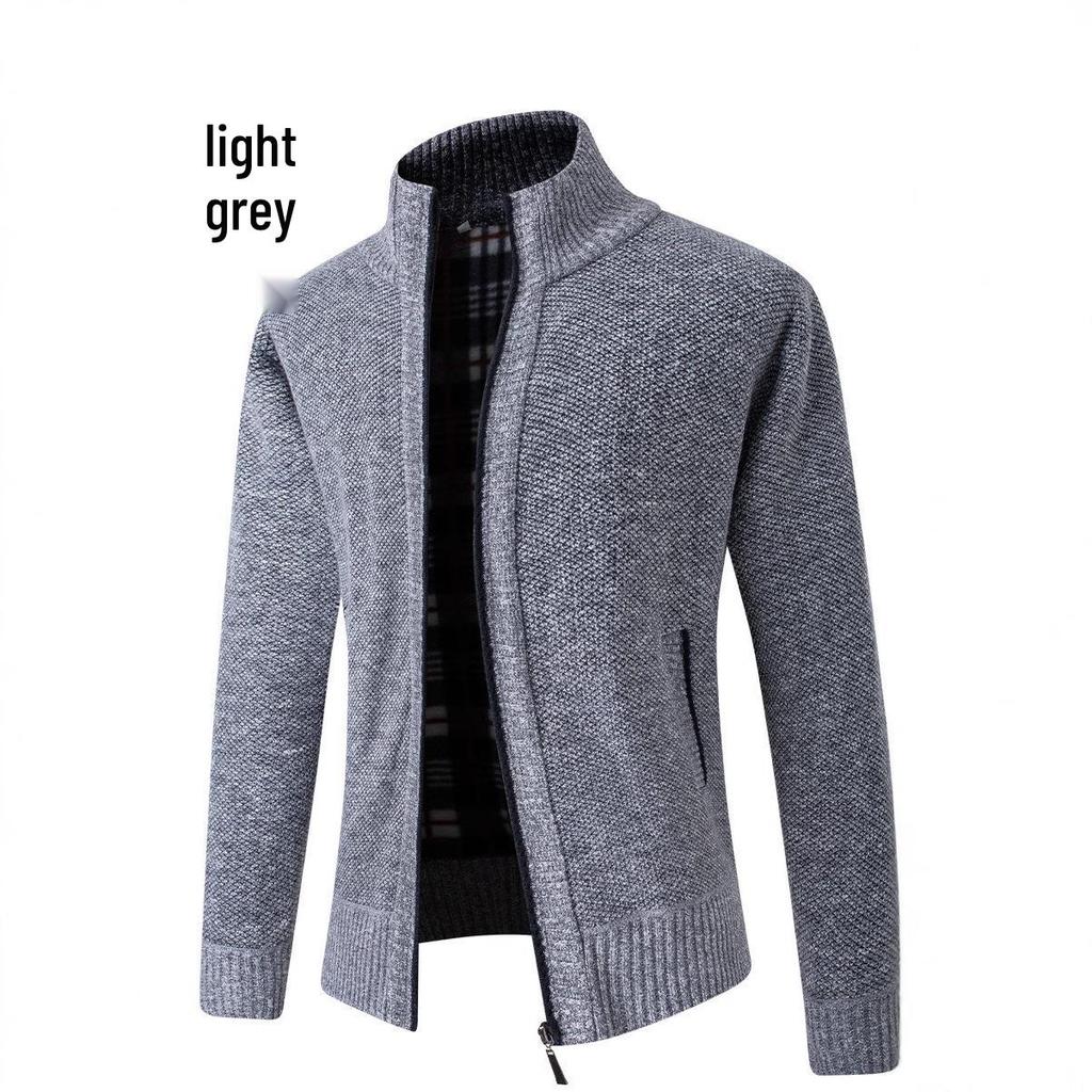 Мужской европейский кардиган с длинными рукавами из толстой вязки - повседневный спортивный стиль для улицы