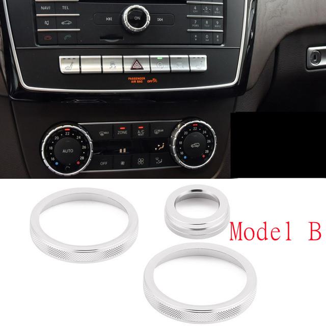 3Pcs/Set Car Air Conditioning Volume Knob Ring Trim For Mercedes Benz A B C E GLK GLA CLA ML AMG GLE M SL GLS G GL CLS