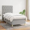 3142529 vidaXL Divan Bed with Mattress Light Grey 80x200 Cm Fabric