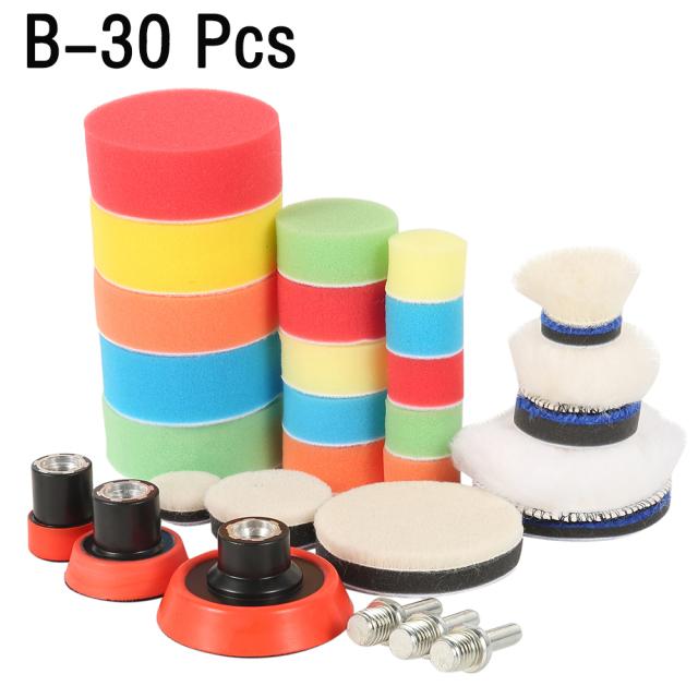 Car Polishing Sponge Pads Kit Buffing Waxing Foam Tool Polisher Machine Wax Pad for Removes Scratches Attachment Polishing Pad