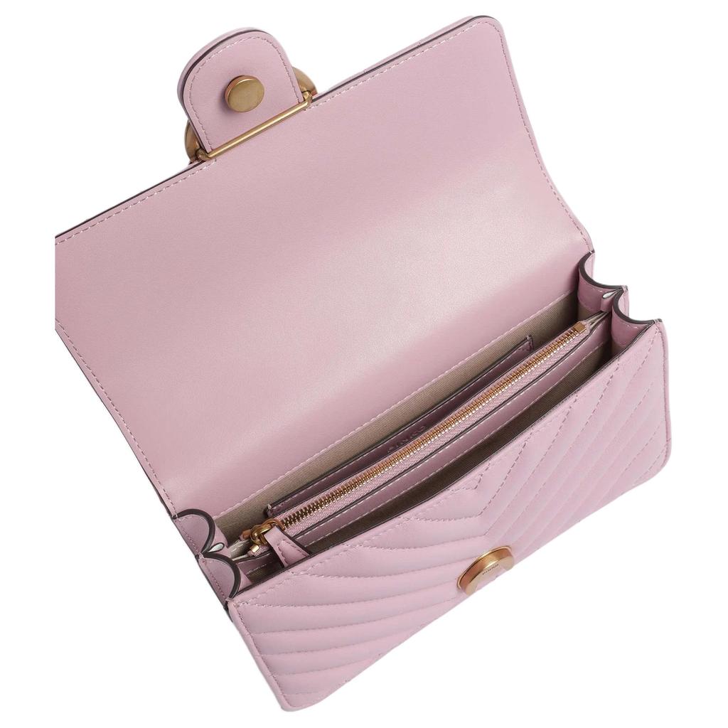 Pinko Love Series One Adjustable Metal Logo Shoulder Strap Herringbone Bird Mark Chain Swallow Bag Women Shoulder Bag Light-Pink 100074-A0GK-P26Q