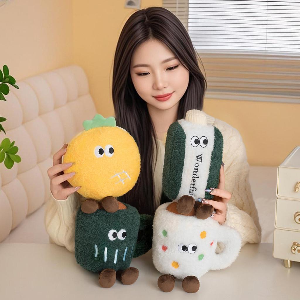 Cup Coffee Plush Toy Cartoon Pineapple Bun Doll Room Decoration Holiday Gift