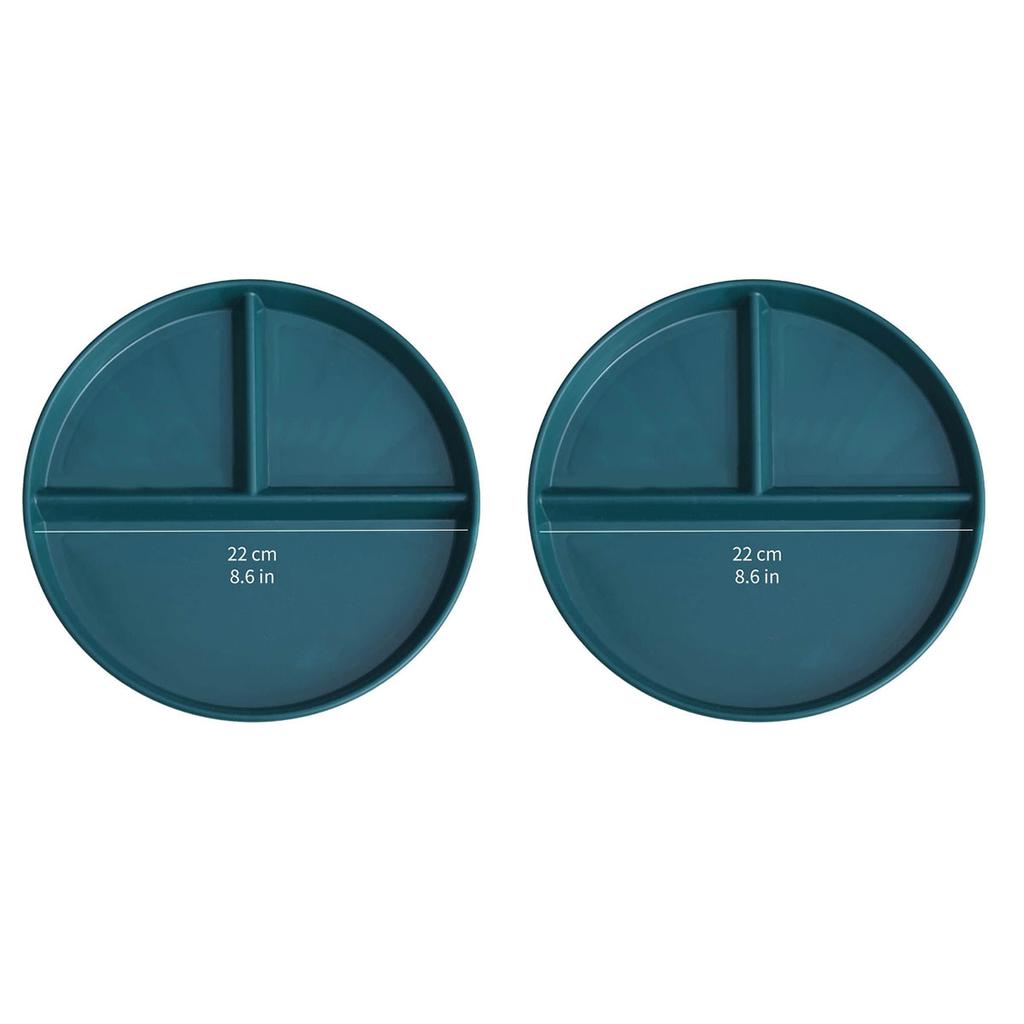 Круглая пластиковая тарелка для ужина с отделениями, пригодная для микроволновой печи, тарелка для салата, фруктов, еды, блюдо для женщин, контроль диеты, кухонная посуда