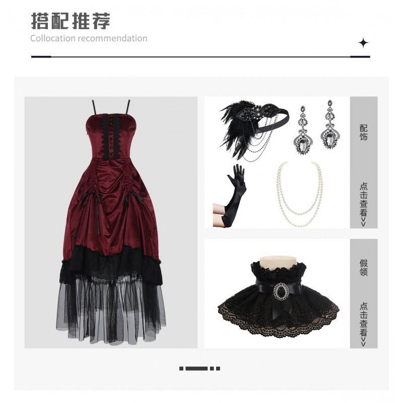 Halloween Adult Cosplay Dress Gothic Vampire Duchess Witch Stage Party Costume