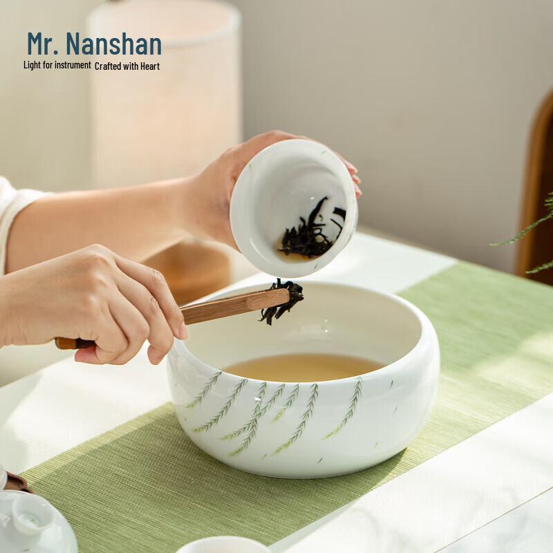 Мистер. Наньшань Расписанная вручную белая фарфоровая чаша для мытья чая