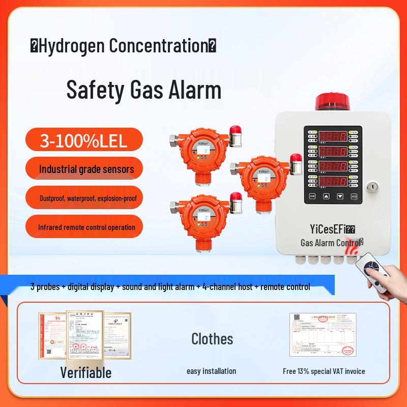 Explosion-Proof Hydrogen Alarm & Charging Station - Fixed Flammable Gas Detector