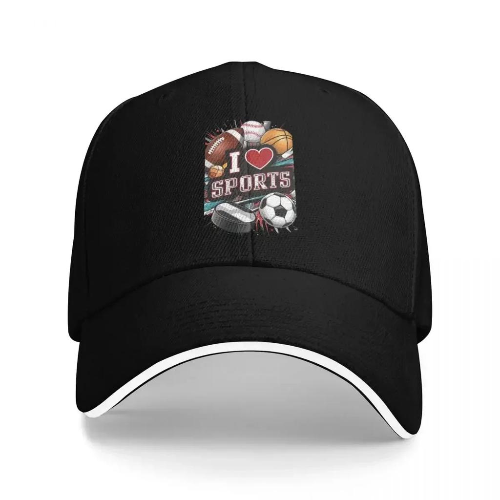 I Heart Sports T-Shirt: Favourite Sports Design Baseball Cap Bobble Hat Hat Beach Rave Visor Sun Hats For Women Men's