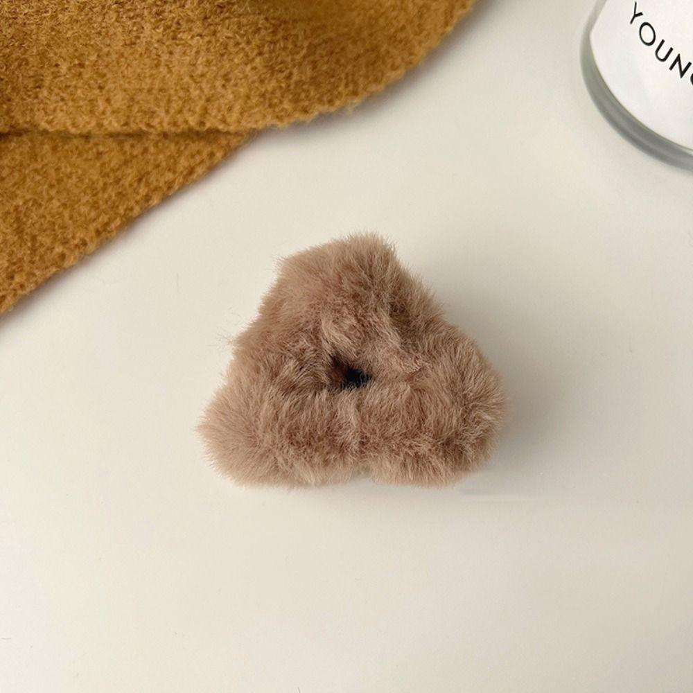 Hollow Plush Cat Ear Hair Clip Lambhair Mini Cat Ear Hairgrip Sweet Small Bear Ear Hair Claw Daily
