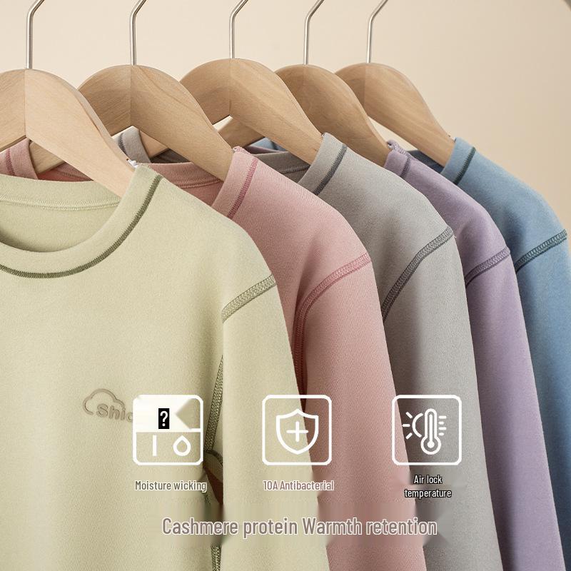 Детский дышащий антибактериальный кашемировый комплект нижнего белья на осень