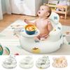 Inflatable Baby Chair Ergonomic Baby Support Seat with Feeding Table Baby Floor Seats Summer Toddler Chair Portable Baby Beach Chair Built In Air Pump