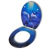VidaXL Toilet Seat with Lid MDF Dolphins
