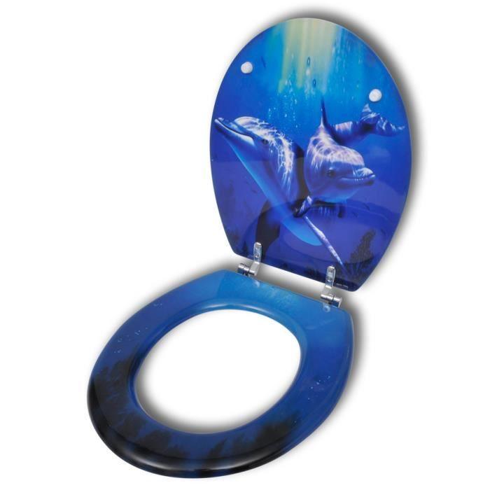 VidaXL Toilet Seat with Lid MDF Dolphins