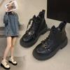 Женские ботинки 2024 года с толстой подошвой из бисквита Весна и осень Женские короткие ботинки в британском стиле Sweet and Cool