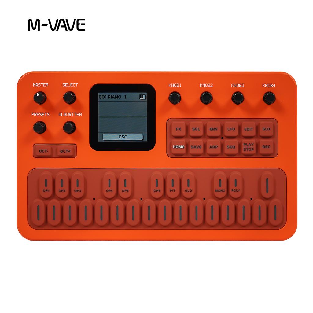 M-VAVE FM-1 Портативный FM-синтезатор 6 операторов 32 алгоритма 128 пресетов Встроенный динамик Bluetooth MIDI Ручной источник звука