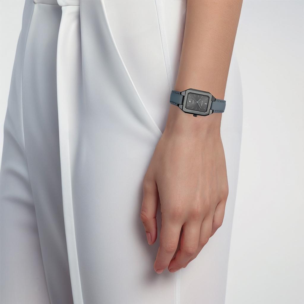Casio 50м Водозащита Кварцевый Механизм Ремешок из Натуральной Кожи Часы Женские Серый Циферблат SHE-4555BL-8AUPRC