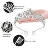 Bridal Hair Accessories Princess Rhinestone Crown with Combs Crystal Headband Silver Tiara Crown