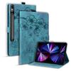 Применимо к чехлу для планшета Samsung Galaxy Tab S10FE +, кожаный чехол, мультяшный кот с вишневым цветом, тиснение, держатель для карт, противоударный