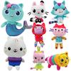 Newest 8 Stlyes Gabby Dollhouse Plush Toy Mercat Cartoon Stuffed Animals Mermaid Cat Plushie Doll Kids Birthday Christams Gifts