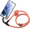 Case with Strap - BOOLING - for Samsung Galaxy S21 - Scratch Protection - Transparent - Orange