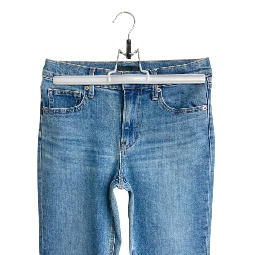 Shinko Hanger One-Lock Hangers, Gray, Set of 2, for Pants, Jeans, and Slacks, One-Touch Clip-On Clothes, Closet Organization, 017272