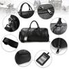 Genuine Leather Boston Bag for Leather Travel Bag with Shoe Golf and Bottom Large School Business 55cm Men, Carry-On, Compartment, Bag, Studs,