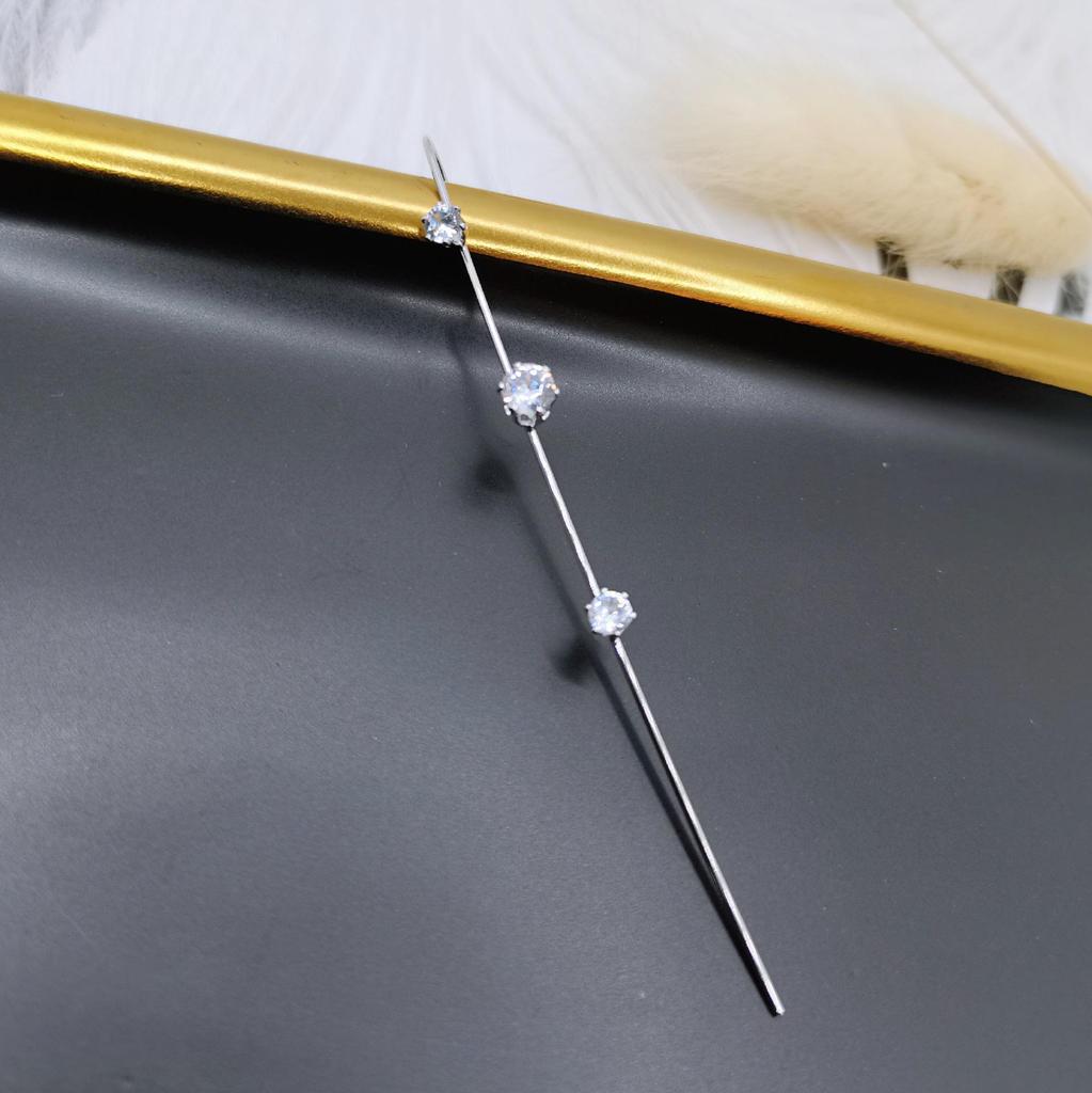 Модный пирсинг из циркония с клипсой для ушной раковины и диагональным дизайном ушной косточки для женщин