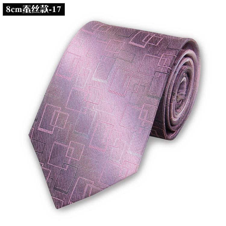 Silk Tie Men'S Formal Wear Business Professional Wedding Work Wear Tie Mulberry Silk 8Cm Embroidered Logo