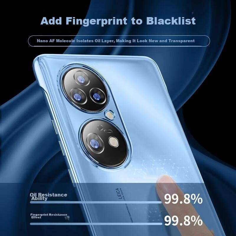 Huawei P50 Pro Phone Case, Ultra-Thin Fully Transparent Borderless Hard, Shockproof Simple Design for Women And Men, Highly Transparent