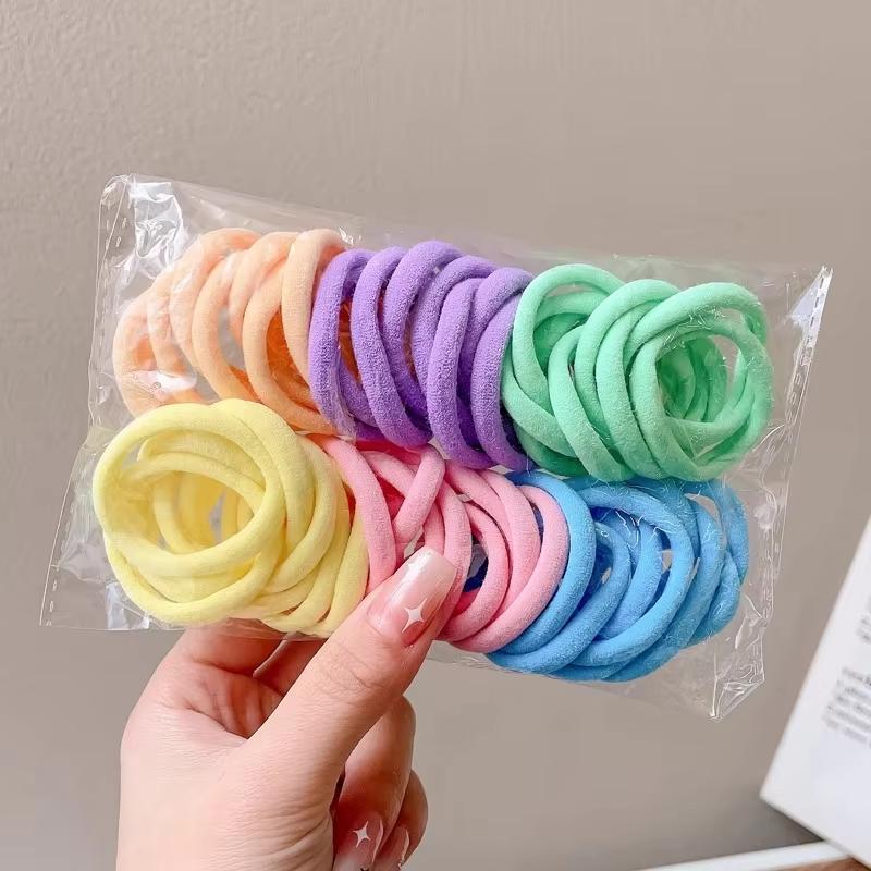 50Pcs Colorful Elastic Hair Ties for Women Ponytail Hold Scrunchie Rubber Band Basic Nylon Hair Bands Girls Hair Accessories