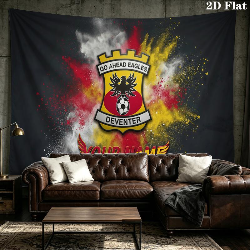 Custom Name Go Ahead Eagles Printed Tapestry – Wall Hanging for Bedrooms, Dorms, and Home Decor