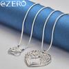 ALIZERO 925 Sterling Silver Angel Wings Heart Pendant Necklace 16-30 Inch Snake Chain For Women Wedding Party Jewelry Gift