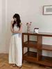 Ting Lan White Cow Elastic Loose Wide-Leg Slimming Casual Nine-Point Pants