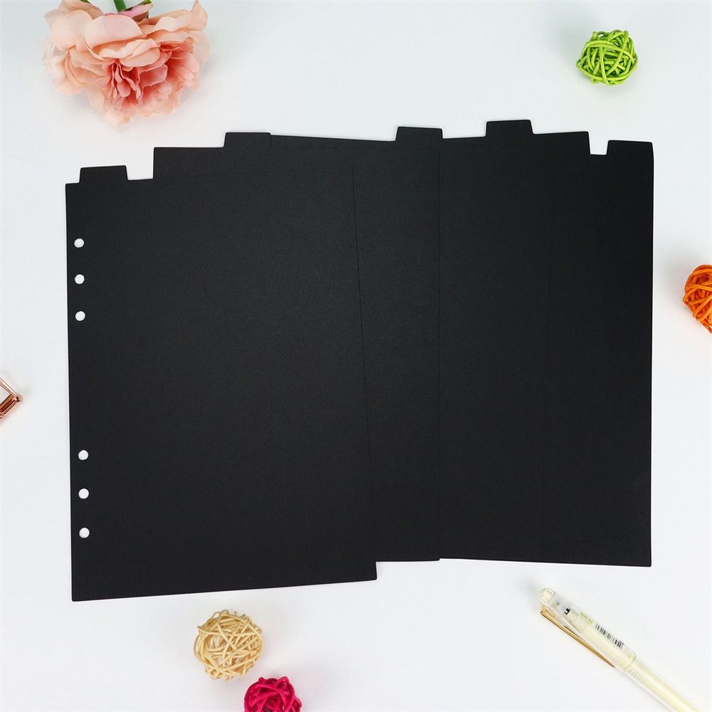 Paper A5 A6 A7 Black Loose-leaf Divider Index Divider Binder Index Separator Notebook Paper Divider