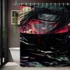 2D Flat Naruto Anime Itachi Uchiha Sharingan Akatsuki Cloak Print Waterproof Shower Curtain For Bathroom Decor
