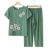 2 dona Ona tungi ko'ylagi Zig'ir Paxta Uy Kiyimi Katta O'lchamli Pijama To'plamlari Ayollar Qisqa Yengli Yozgi Ayollar Pijamasi