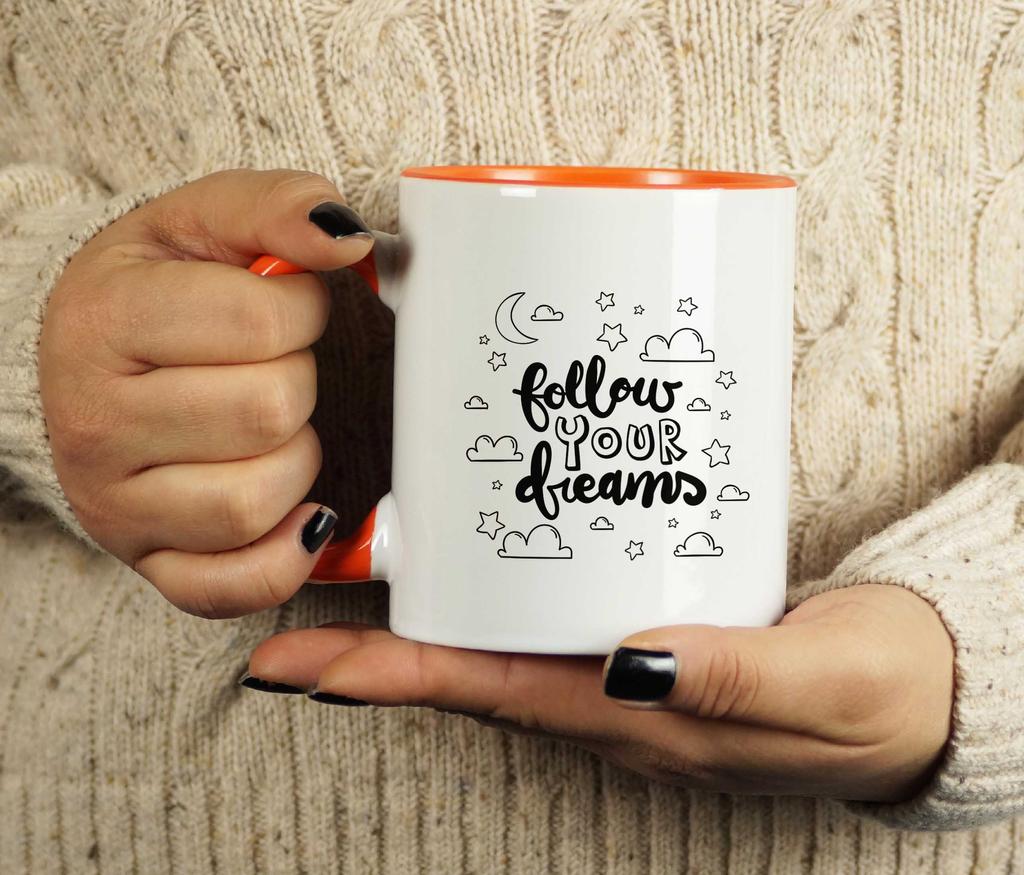 Inkdotpot 11 унций керамическая кофейная кружка Следуй за своими мечтами Вдохновляющие поощрения Мотивирующие цитаты Подарок для сотрудников, начальников, коллег